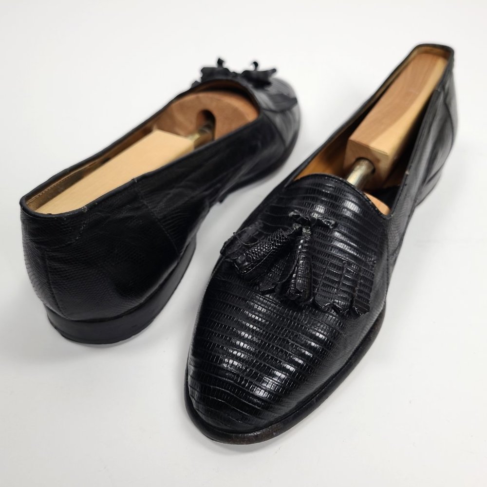 De La Rentis Men's Genuine Lizard Skin Loafers